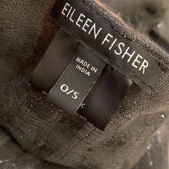 Eileen Fisher Wool Charcoal Scarf with Subtle Sheen. 16” 70” - Picture 3 of 6